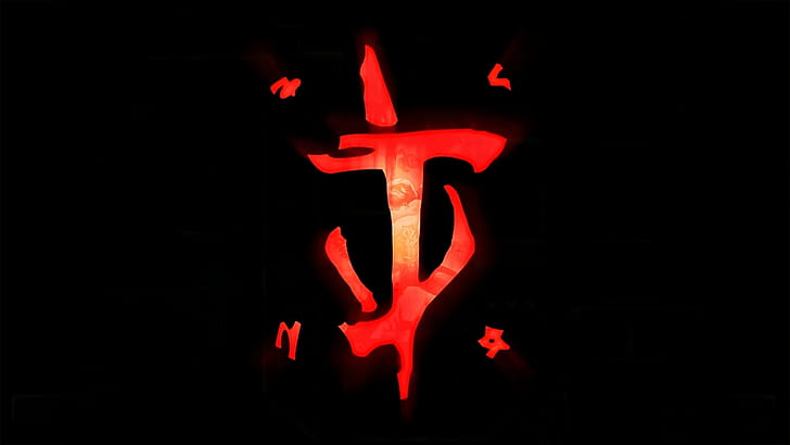 DOOM SLAYER MARK WITH HELL BACKGROUND wallpaper