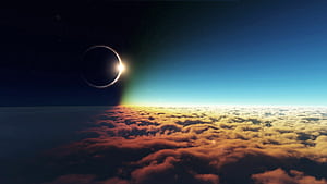Above the clouds, Solar Eclipse wallpaper