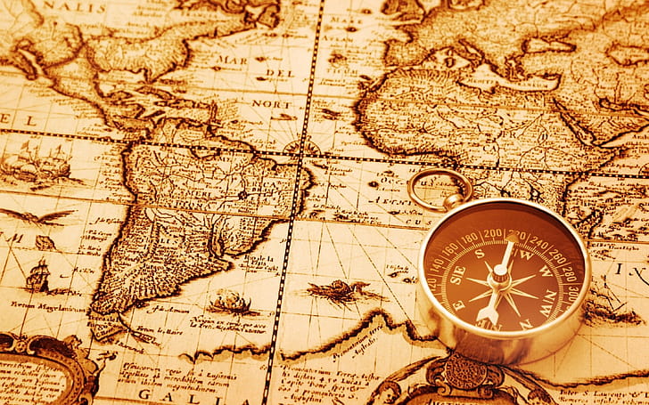 Compass, Map wallpaper
