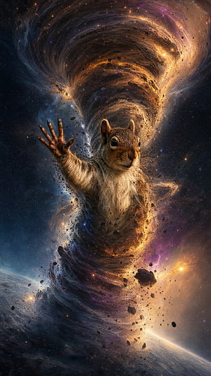 Galactic Tornado Squirrel, Space phone wallpaper