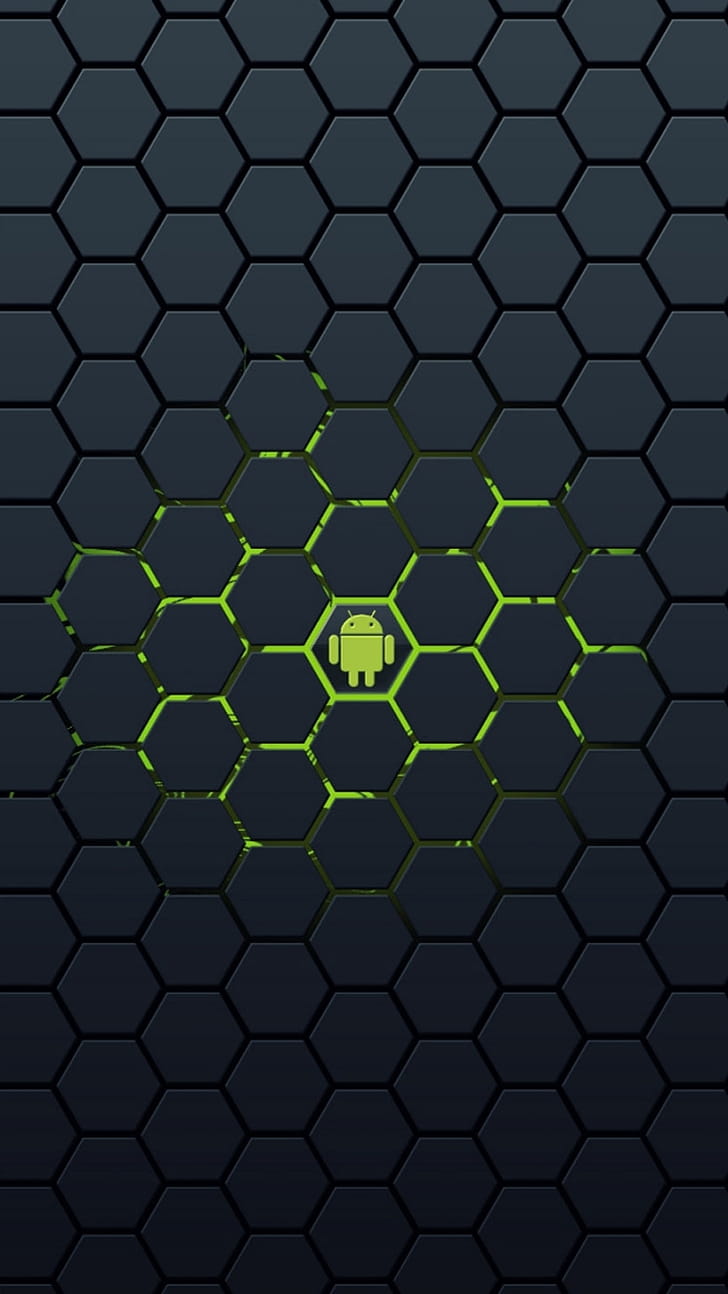 Neon Honeycomb — Android, technology, Android phone wallpaper