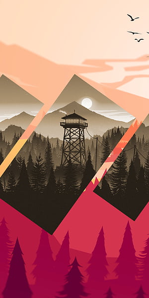 Artwork, Firewatch phone wallpaper
