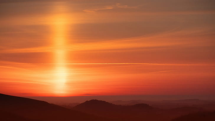 Orange Sun Light , orange, sky, nature wallpaper