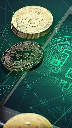 Bitcoin mining, Digital currency creation, Complex algorithms, Network security phone wallpaper