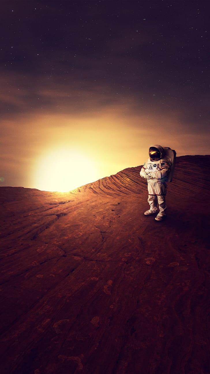 Mars, Astronauts phone wallpaper