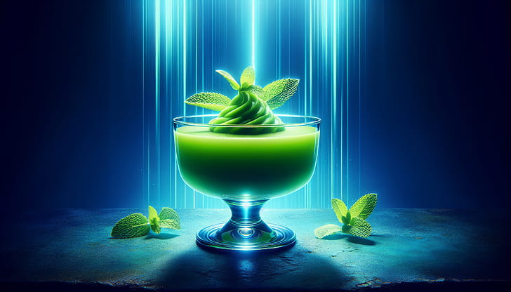 Luminous Mint Pudding, Pudding, mint wallpaper