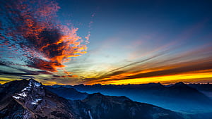 Sunset, Cloud, Mountain, Sky wallpaper