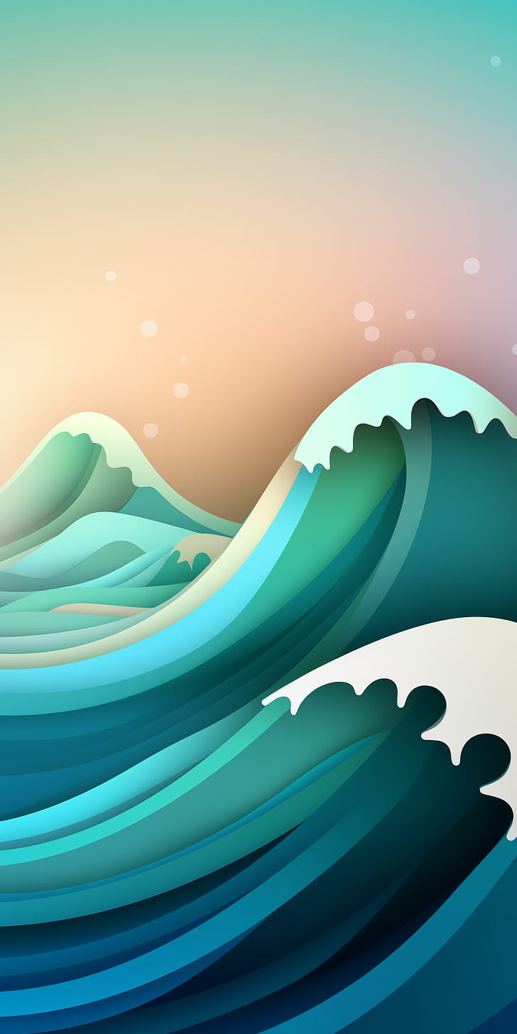 artistic, wave phone wallpaper