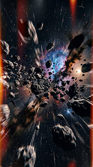 Asteroid, Nebula, Space phone wallpaper