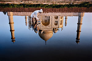 city, shadow, reflection wallpaper